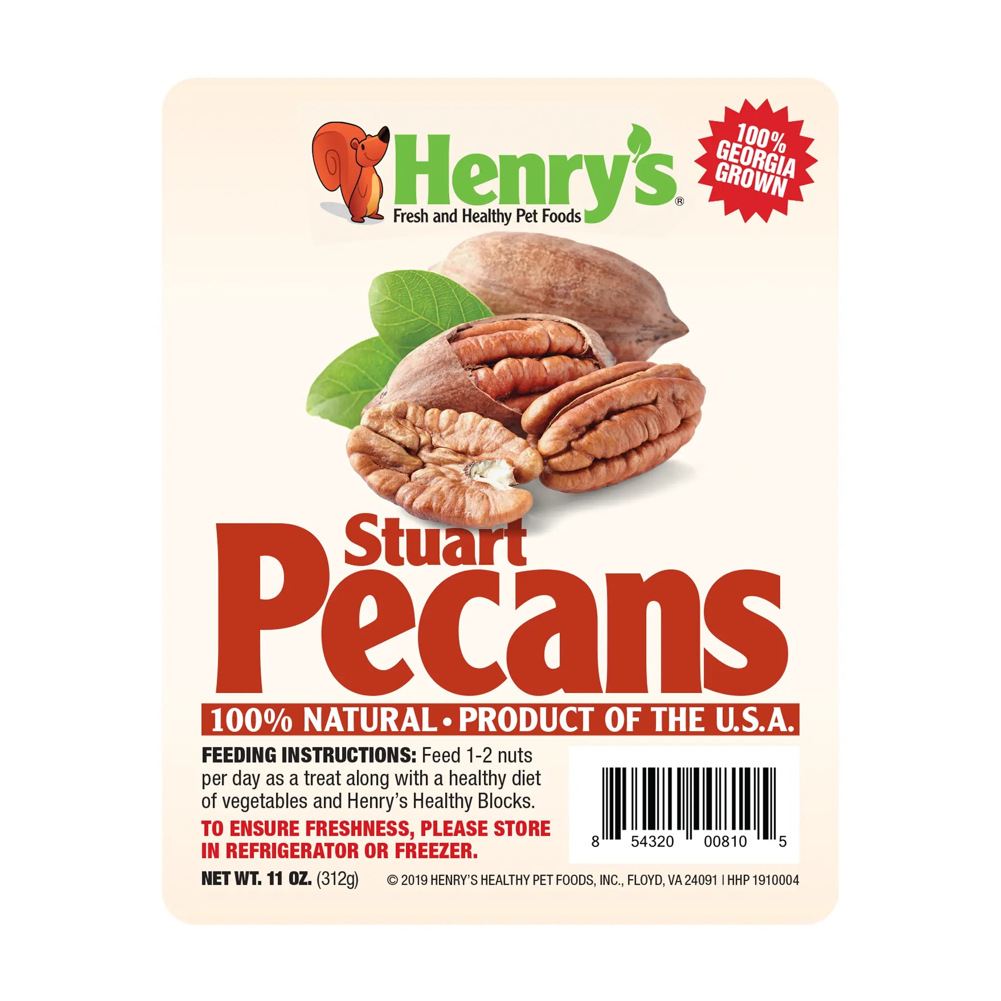 Image of the bag label for the in-shell Pecans.