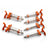 Image of all available sizes of Ardes syringes: 10 mL, 10 mL (with dosage nut), 20 mL, 20 mL (with dosage nut), 30 mL, and 50 mL.