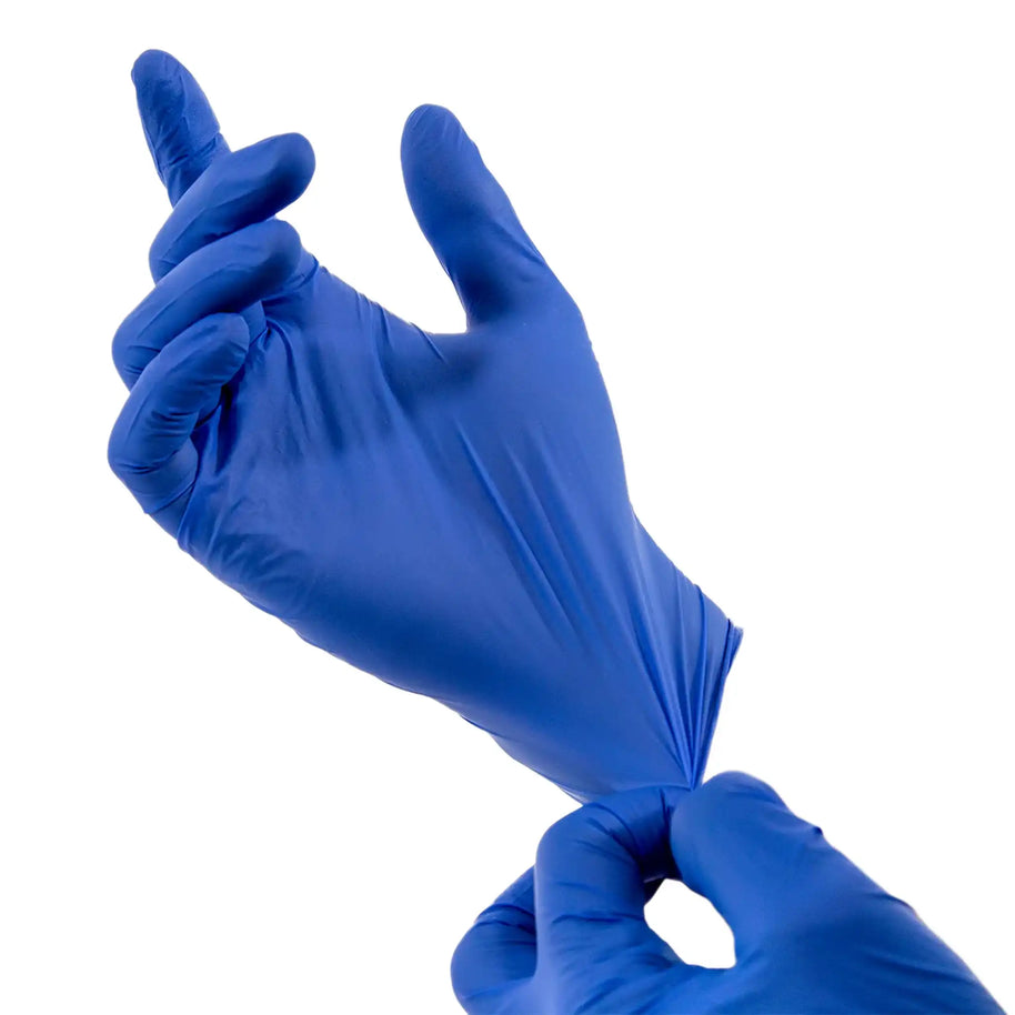 Image of hands pulling on BetterGloves against a white background.
