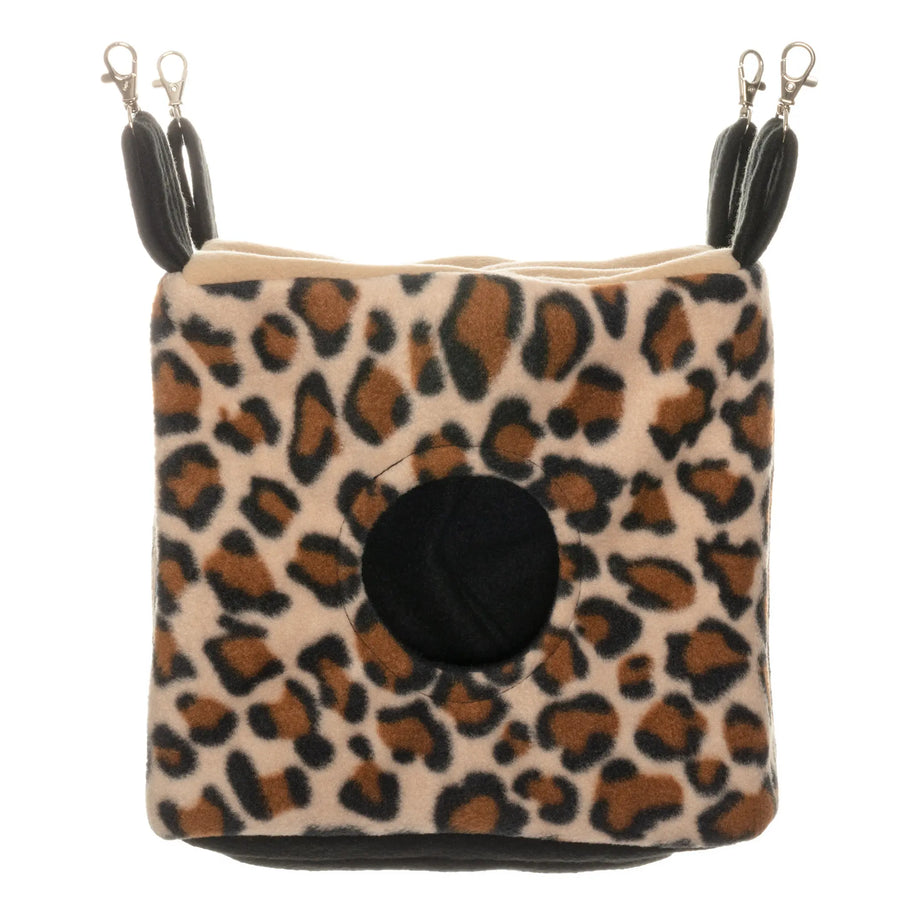 Image of Cozy Cube with all four straps raised as if hanging up in use.