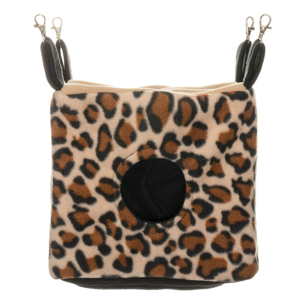 Image of Cozy Cube with all four straps raised as if hanging up in use.