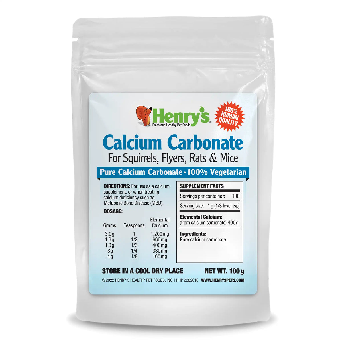 Calcium Carbonate Powder 100 g - for Calcium Deficiency