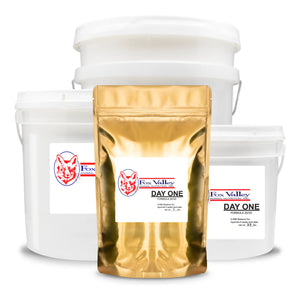 Image of all four sizes of Fox Valley 20/50. Including 1 lb, 3.5 lbs, 8 lbs, and 20 lbs.