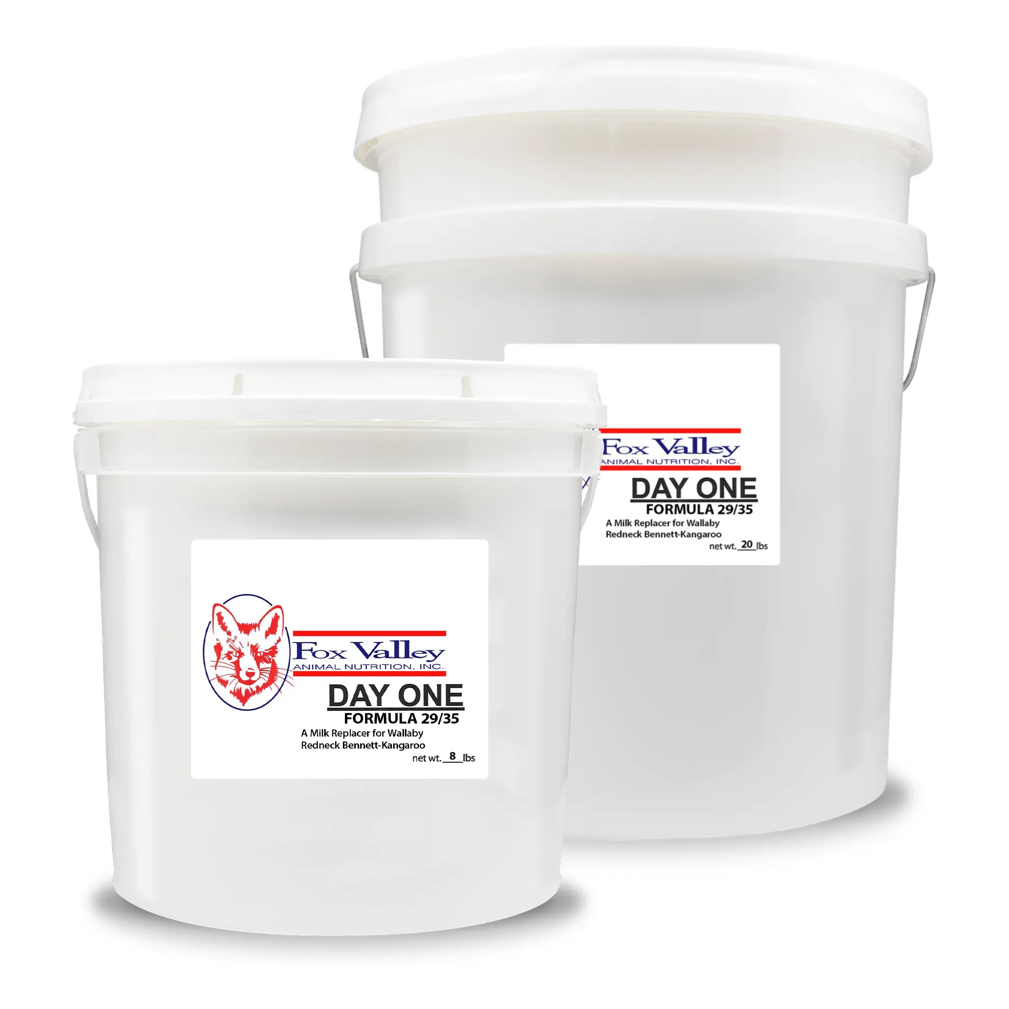 Image of the two available sizes of Fox Valley 29/35 for Wallaby Redneck Bennett-Kangaroo. Including 8 lbs and 20 lbs.