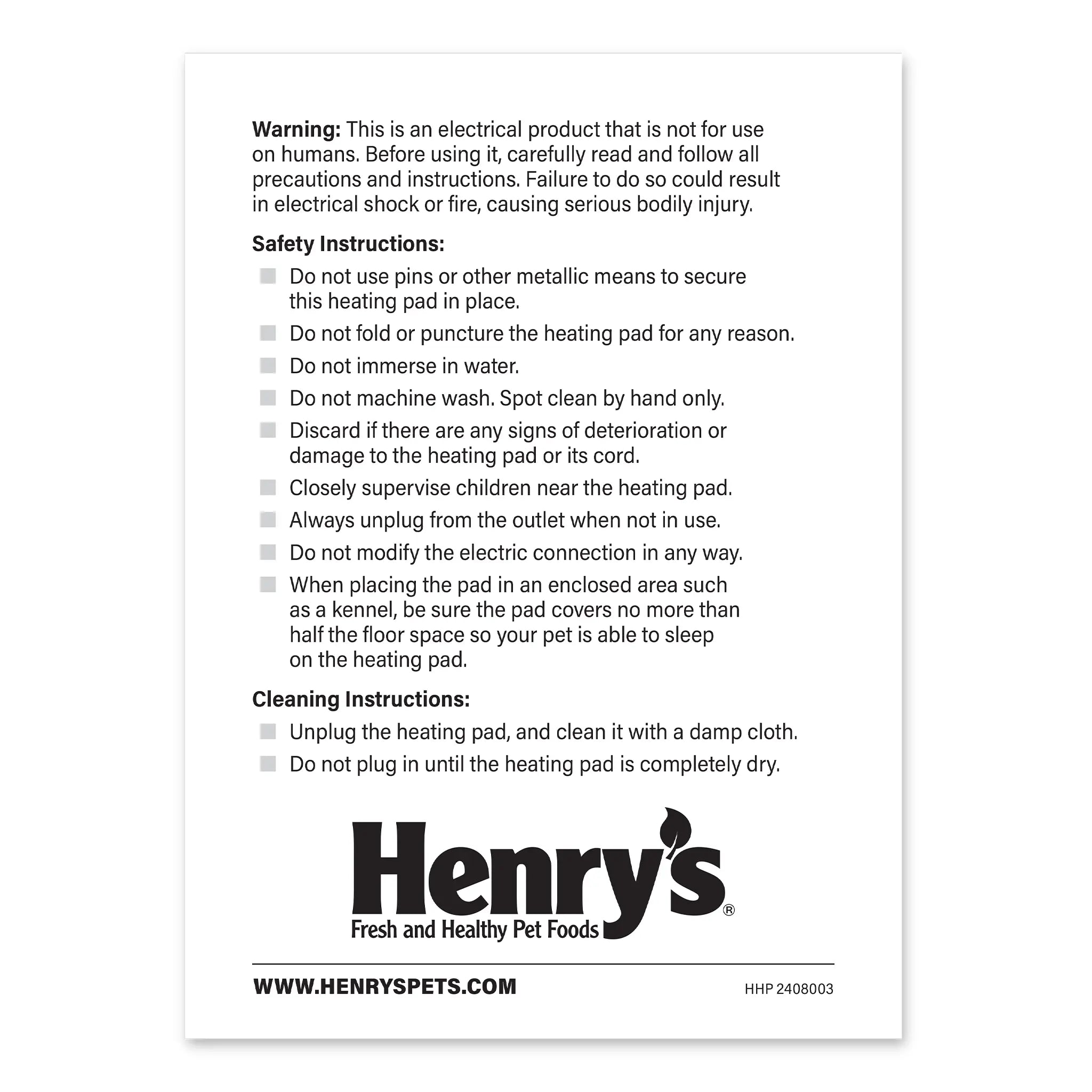Henry's Heating Pad