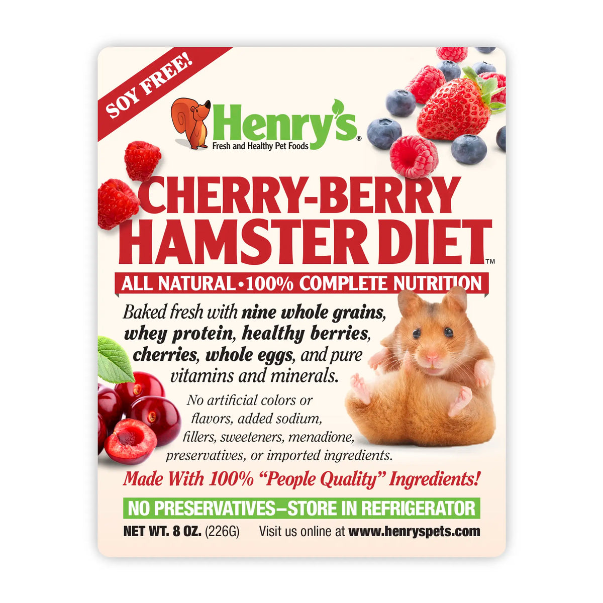 Henry's Cherry-Berry Hamster Food - Soy Free