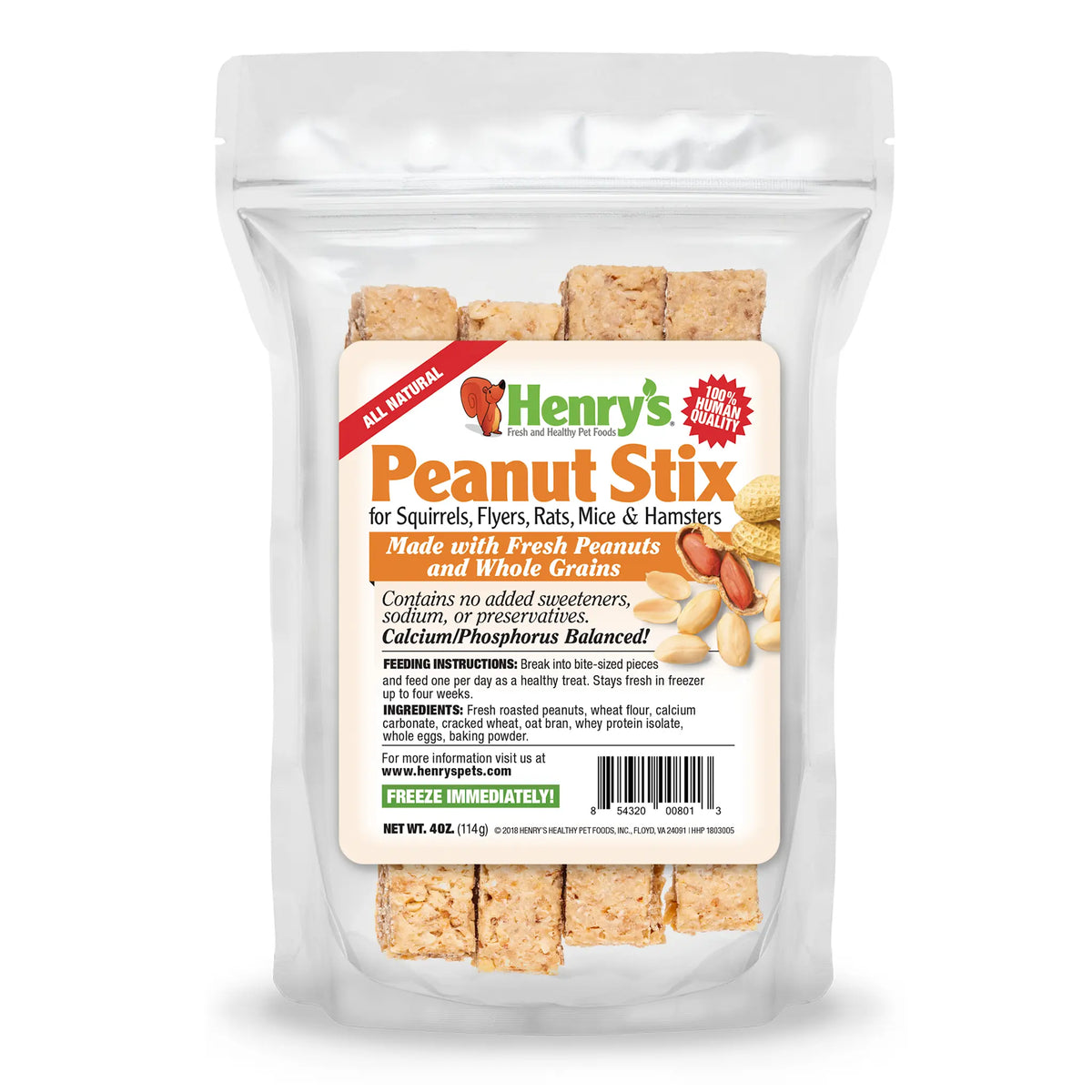 Image of a bag of Peanut Stix on a white background.