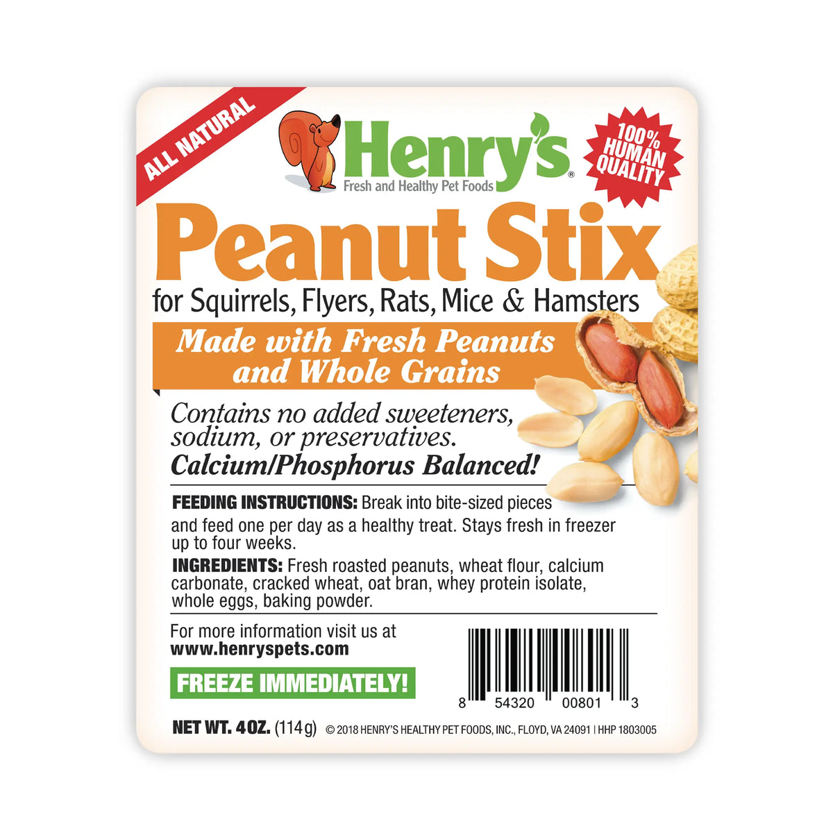 Image of bag label for Peanut Stix.