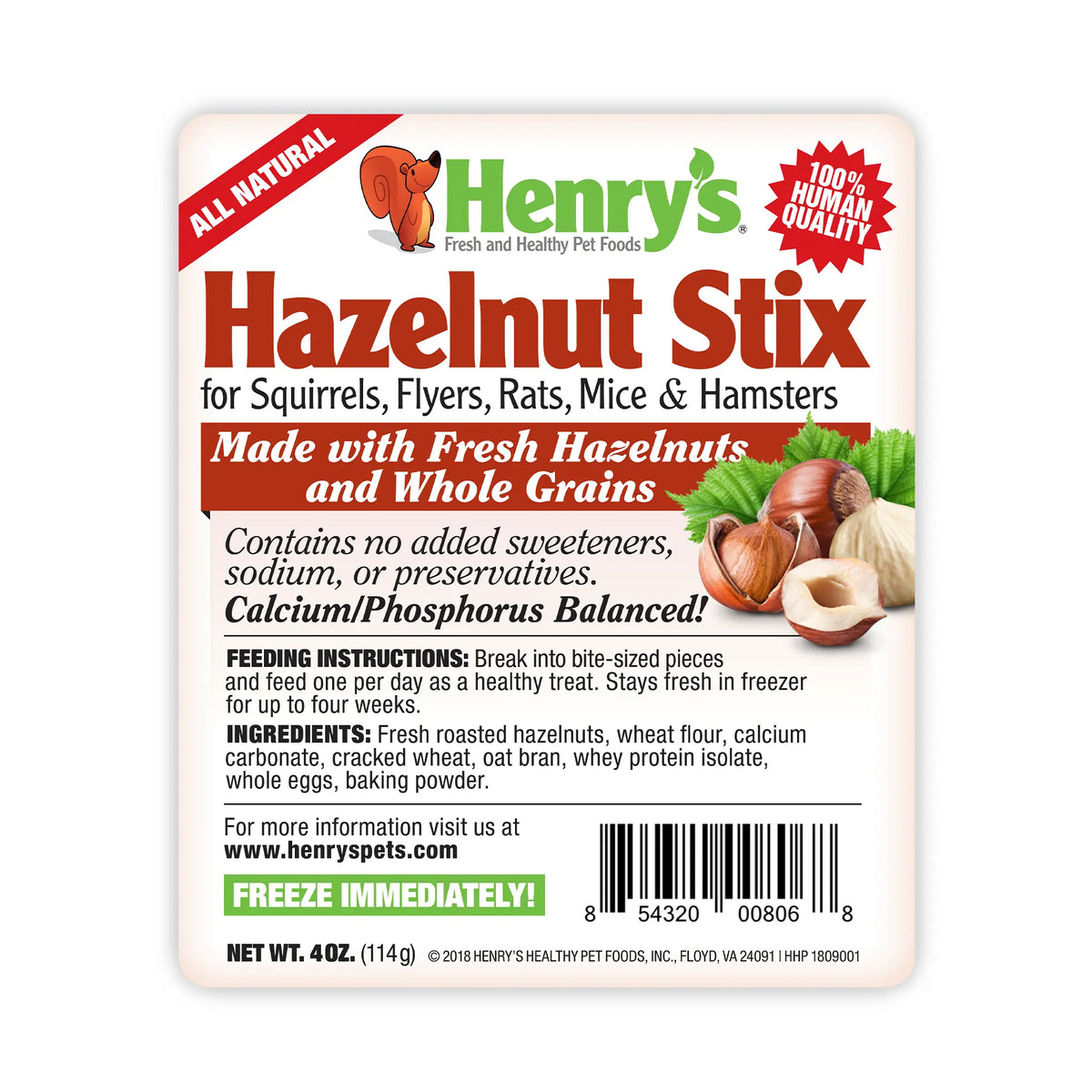 Image of bag label for Hazelnut Stix.