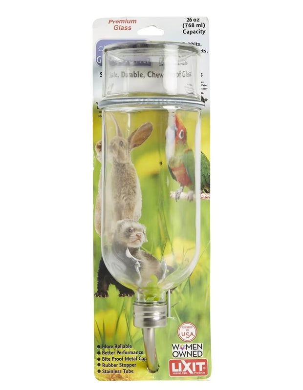 Lixit Glass Chew-Proof Water Bottle 26 oz