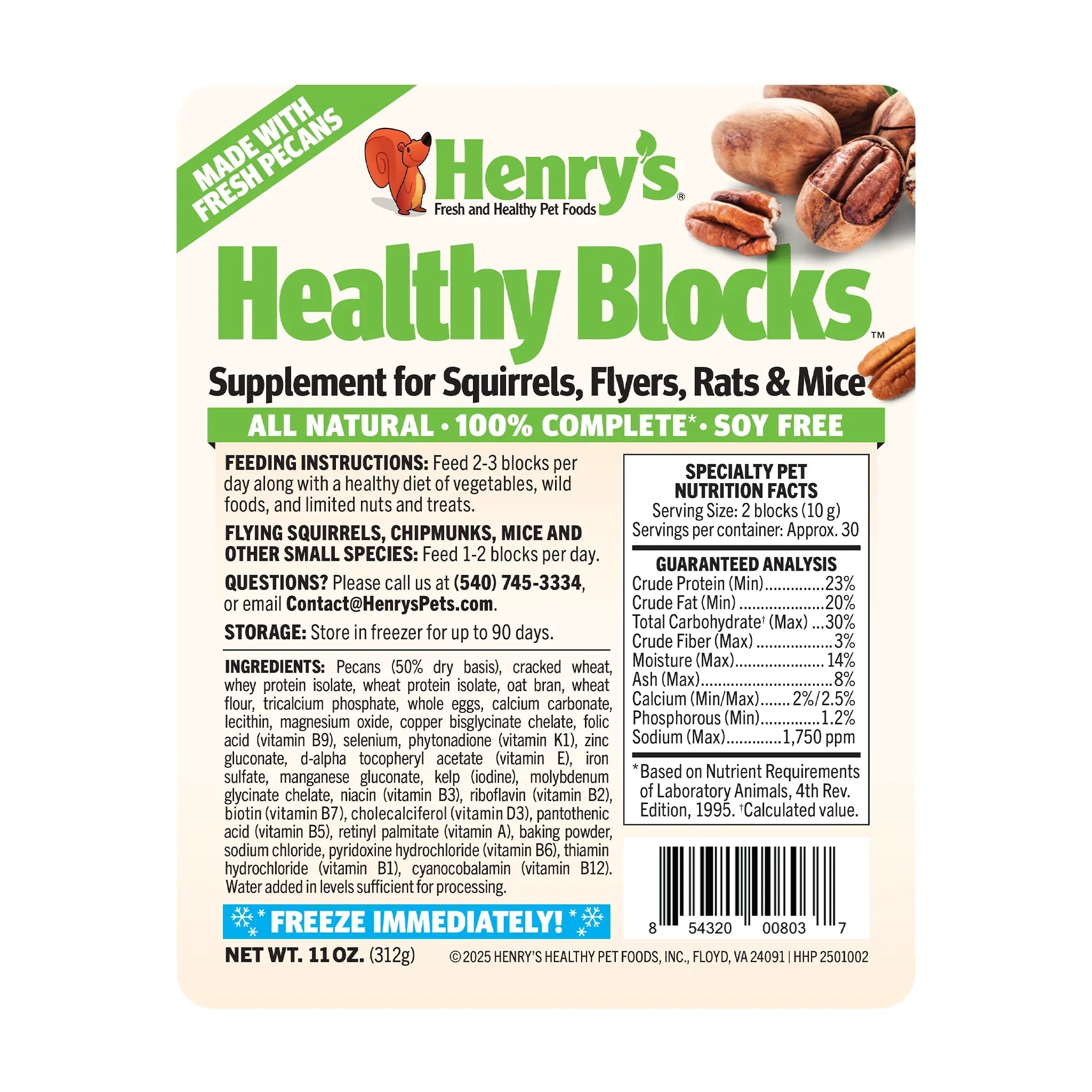 Healthy Blocks - Food for Squirrels, Flyers, Rats and Mice