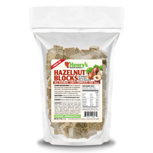Image of Hazelnut Blocks bag on a white background.
