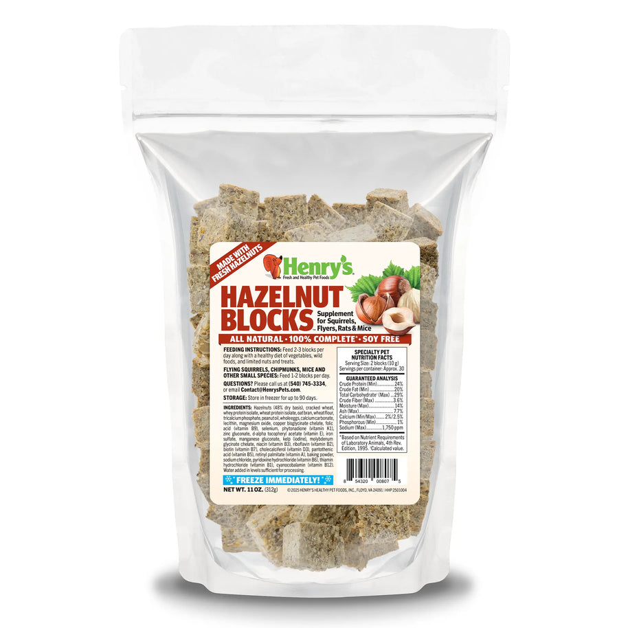Hazelnut Blocks - Food for Squirrels, Flyers, Rats and Mice