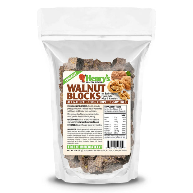 Image of a bag of Walnut Blocks against a white background.