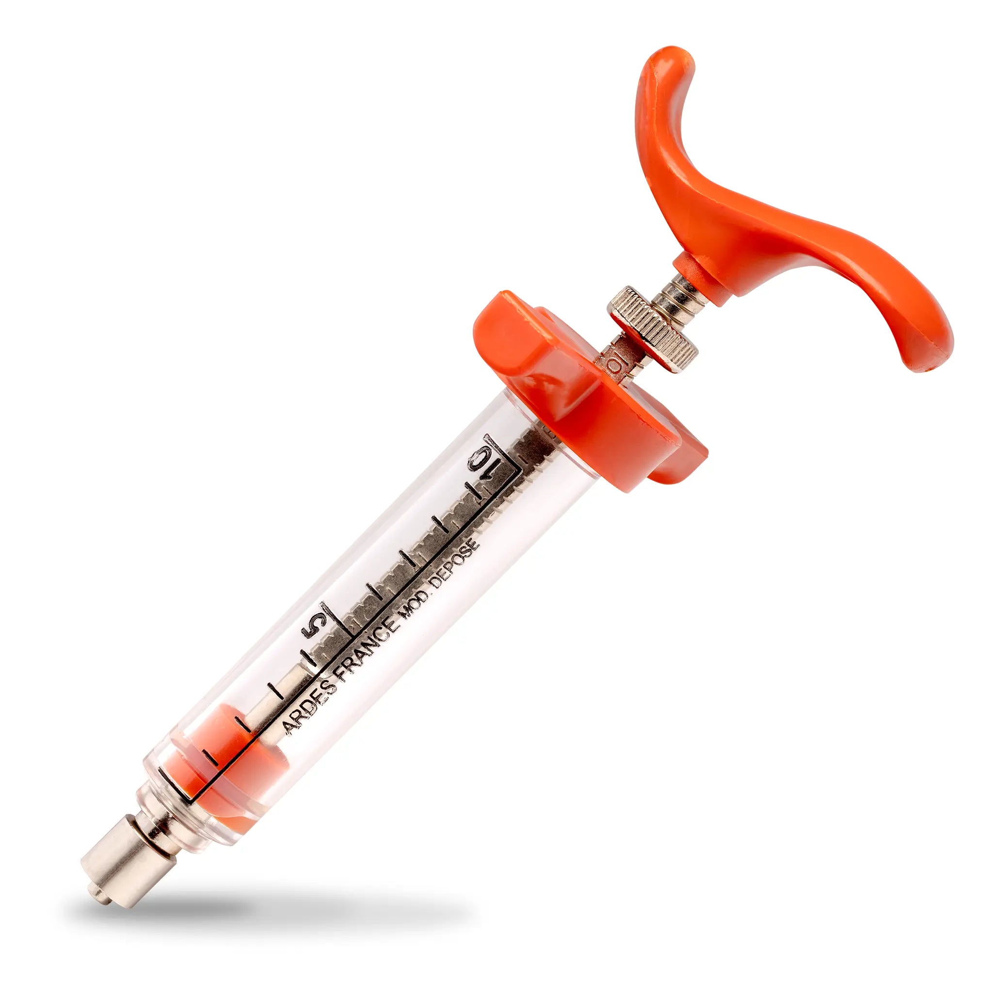 Image of 10 mL syringe with dosage nut.