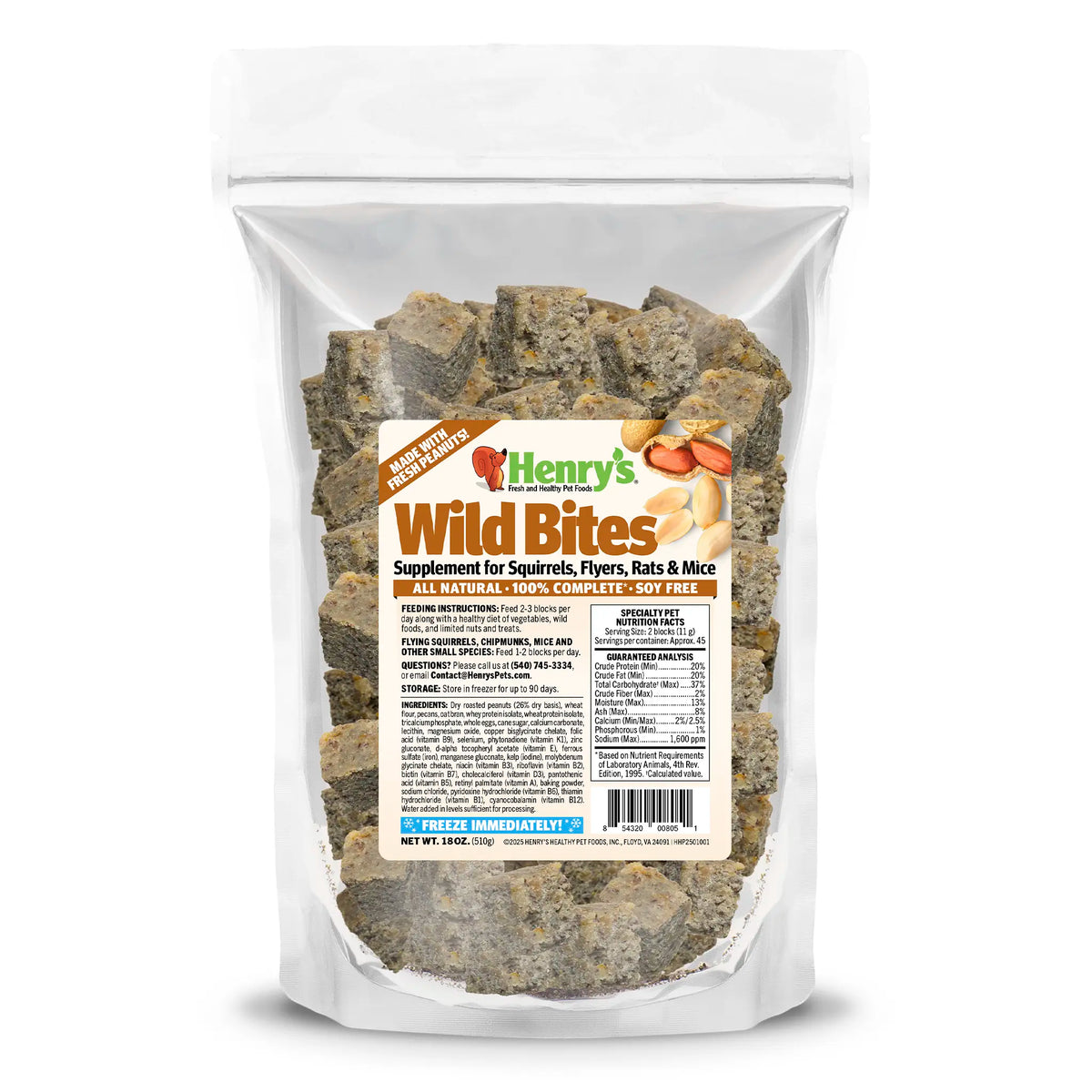 Image of Wild Bites bag on a white background.