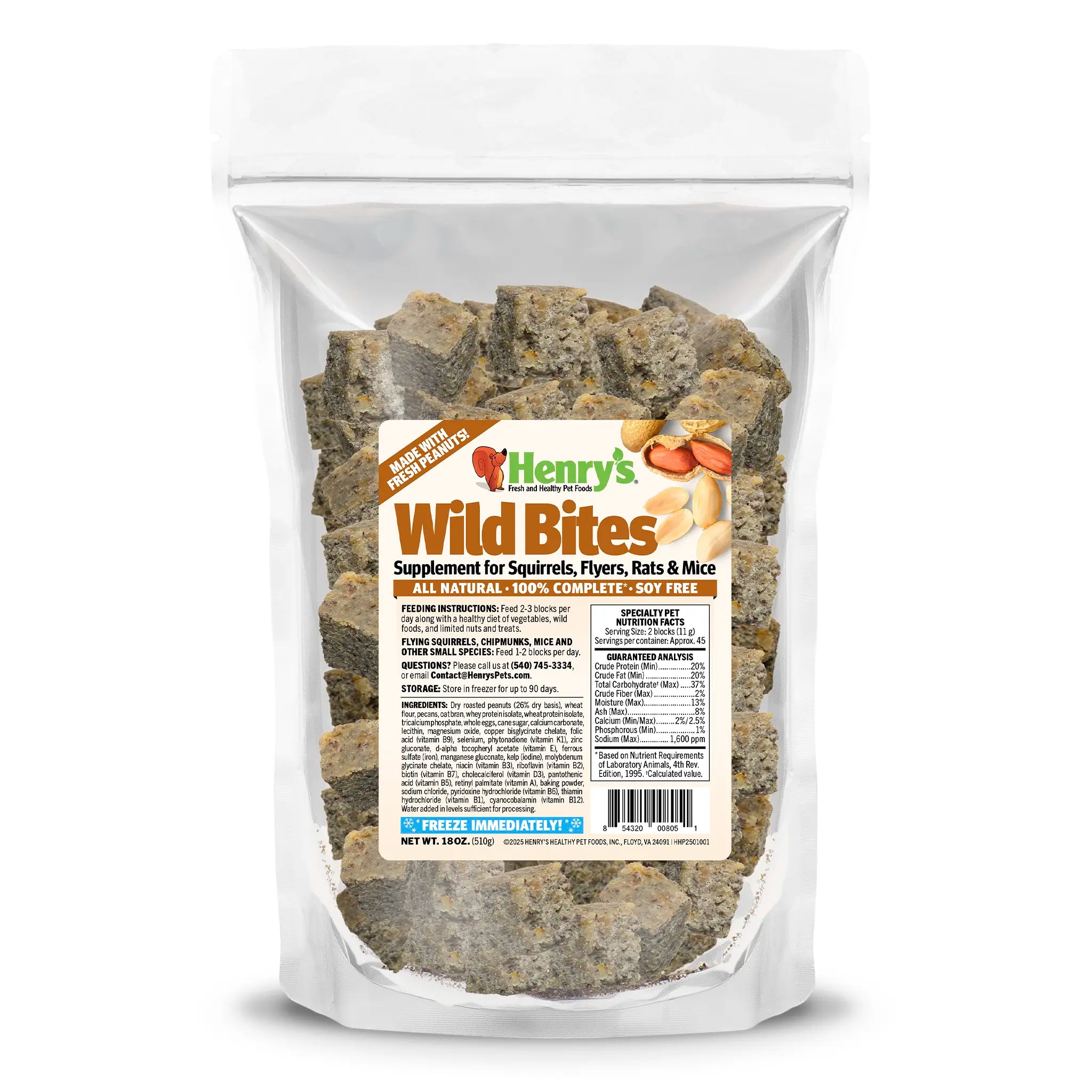 Image of Wild Bites bag on a white background.