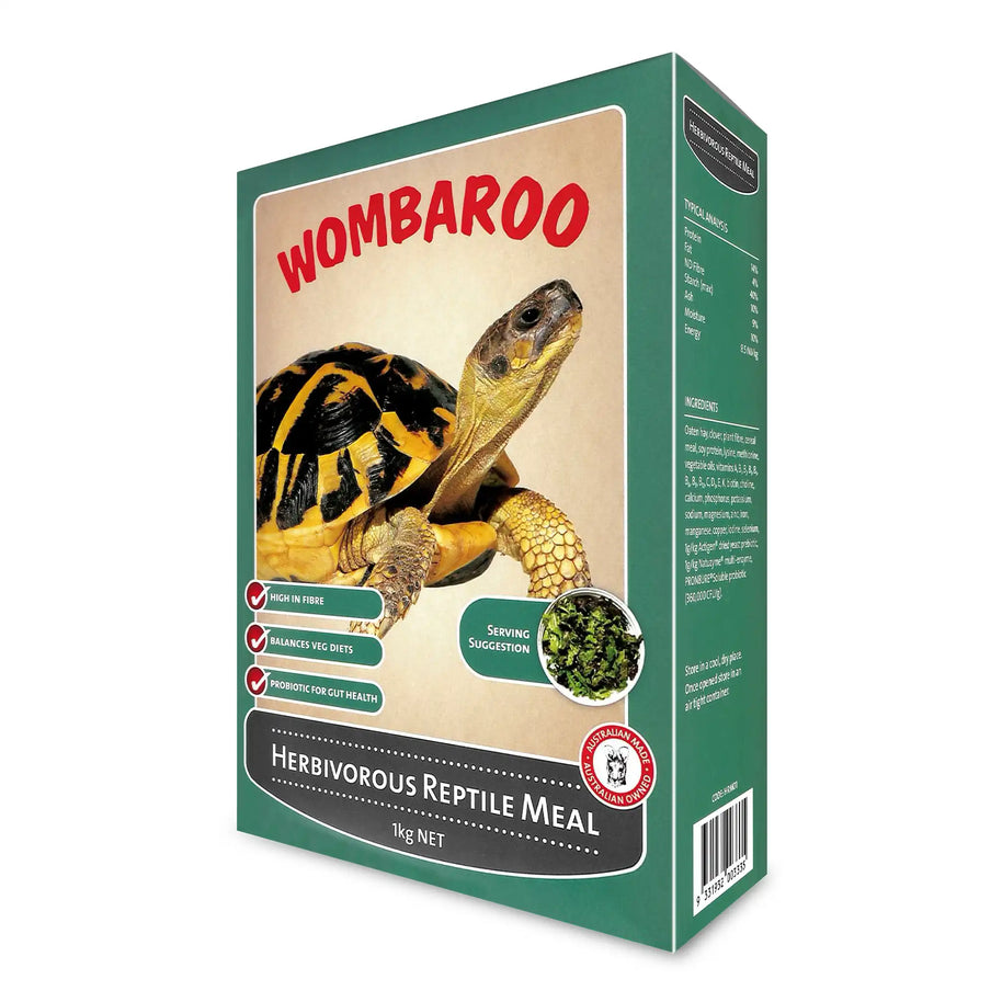 Image of Wombaroo Herbivorous Reptile Meal box against a white background.